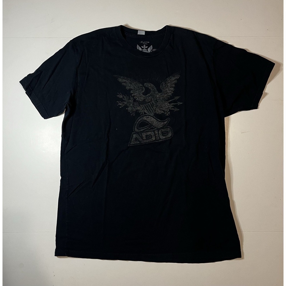 Vintage Adio Basic T-Shirt Mens Size XL Crewneck Graphic Logo Print Black